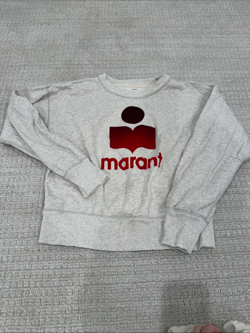 Isabel Marant Women’s size 38, small, Light Gray Sweatshirt with Red Logo